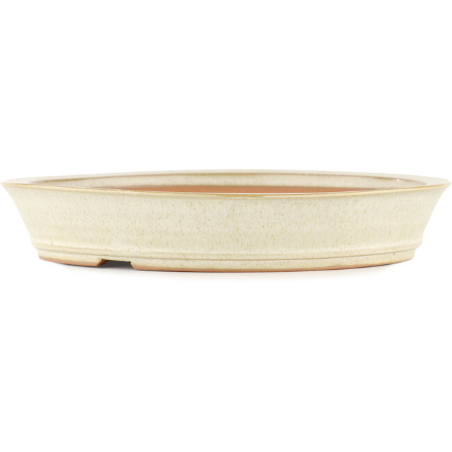 Vaso bonsai rotondo bianco sporco di Shoko - 250 x 250 x 45 mm