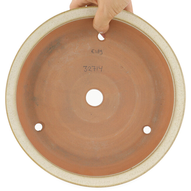 Pot à bonsaï rond blanc cassé par Shoko - 250 x 250 x 45 mm