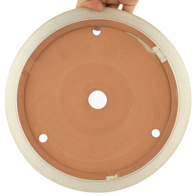 Round off-white bonsai pot by Shoko - 250 x 250 x 45 mm