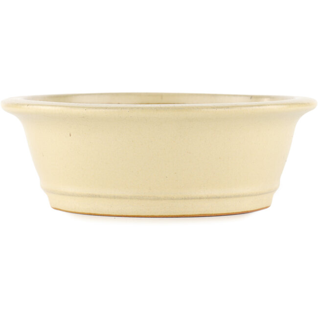 Ovaler cremeweißer Bonsai-Topf von Reiho - 290 x 245 x 80 mm