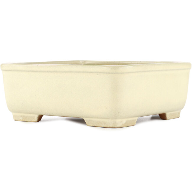 Vaso bonsai quadrato bianco sporco di Yamafusa - 240 x 240 x 90 mm