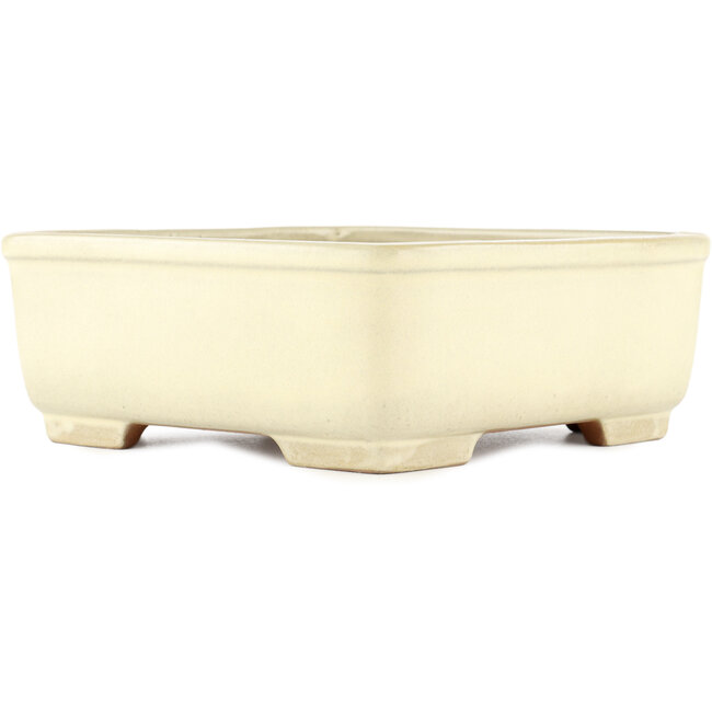 Vaso bonsai quadrato bianco sporco di Yamafusa - 240 x 240 x 90 mm