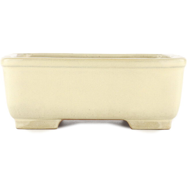 Vaso bonsai quadrato bianco sporco di Yamafusa - 240 x 240 x 90 mm