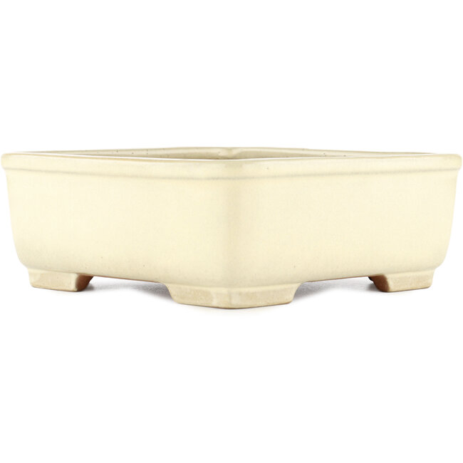 Vaso bonsai quadrato bianco sporco di Yamafusa - 240 x 240 x 90 mm