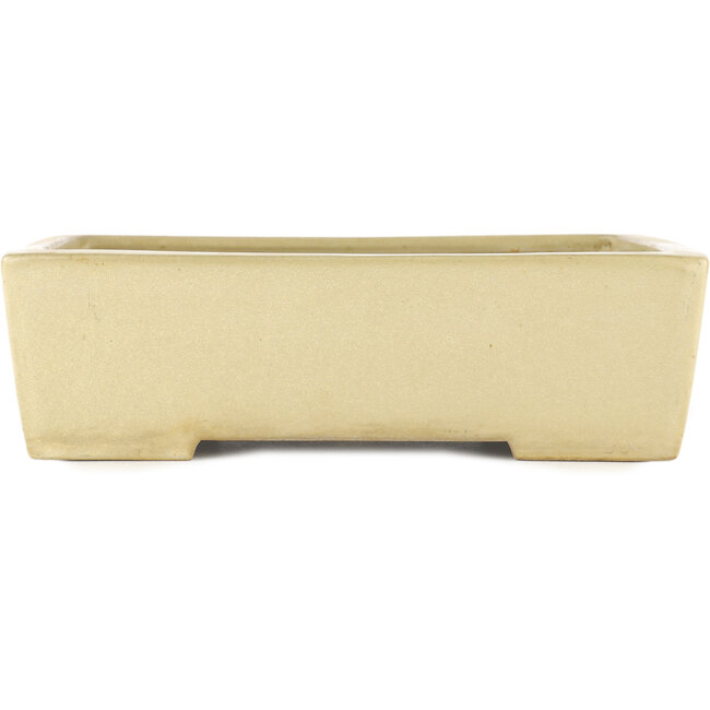 Rectangular off-white bonsai pot by Yamafusa - 275 x 210 x 80 mm