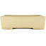 Maceta rectangular para bonsái blanco roto de Yamafusa - 275 x 210 x 80 mm