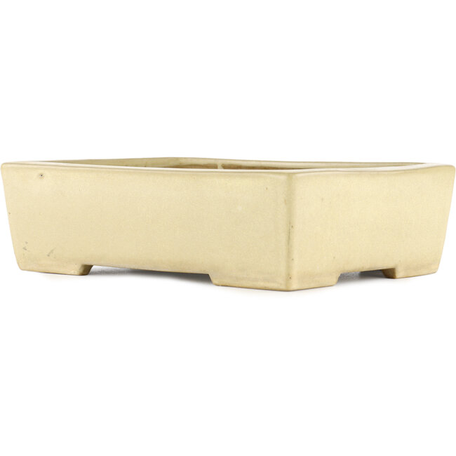 Rechthoekige gebroken witte bonsaipot van Yamafusa - 275 x 210 x 80 mm