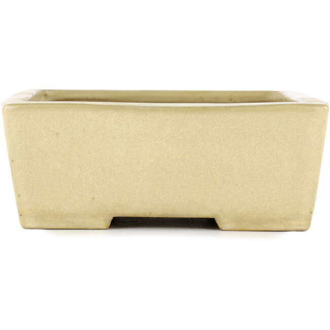 Rechteckiger cremeweißer Bonsaitopf von Yamafusa - 275 x 210 x 80 mm