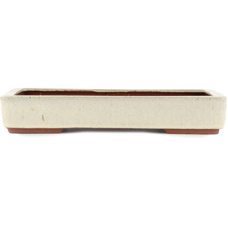 Eimei ( Yozan kiln) 310 mm gebroken witte bonsaipot van Eime Yozan, Tokoname, Japan