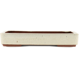  Eimei ( Yozan kiln) 310 mm gebroken witte bonsaipot van Eime Yozan, Tokoname, Japan