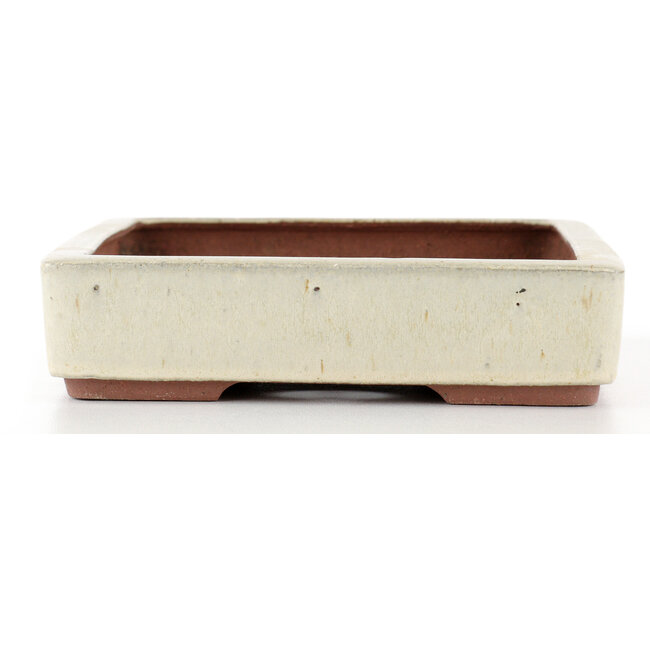 Maceta rectangular para bonsái blanco roto de Eime Yozan - 310 x 215 x 55 mm