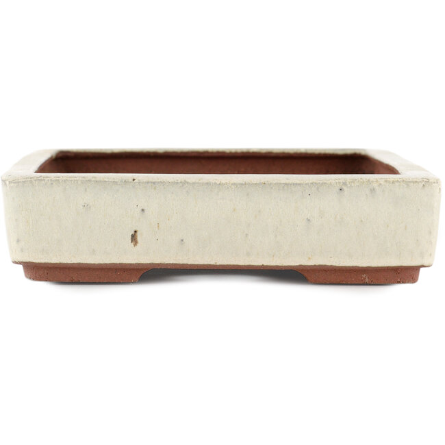 Vaso bonsai rettangolare bianco sporco di Eime Yozan - 310 x 215 x 55 mm