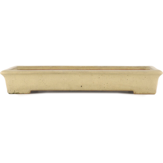 Maceta rectangular para bonsái blanco roto de Reiho - 355 x 230 x 55 mm