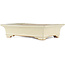 Rechteckiger cremeweißer Bonsaitopf von Reiho - 345 x 240 x 85 mm