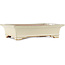 Rechteckiger cremeweißer Bonsaitopf von Reiho - 345 x 240 x 85 mm