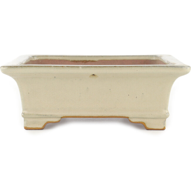 Pot à bonsaï rectangulaire blanc cassé par Reiho - 345 x 240 x 85 mm