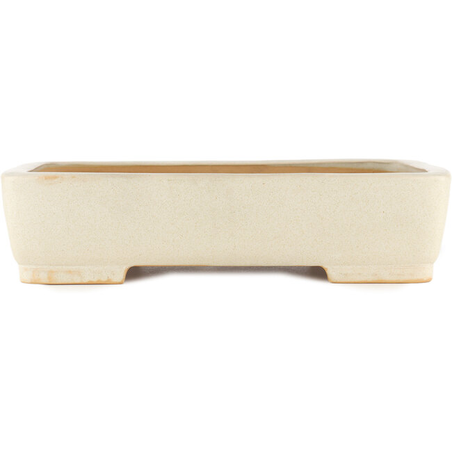 Rectangular off-white bonsai pot by Reiho - 350 x 265 x 85 mm