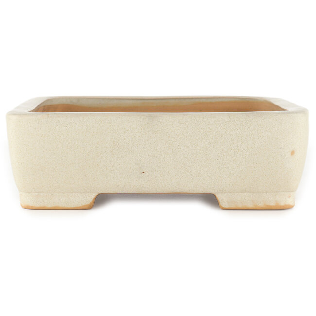 Rechteckiger cremeweißer Bonsaitopf von Reiho - 350 x 265 x 85 mm