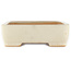 Maceta rectangular para bonsái blanco roto de Reiho - 350 x 265 x 85 mm