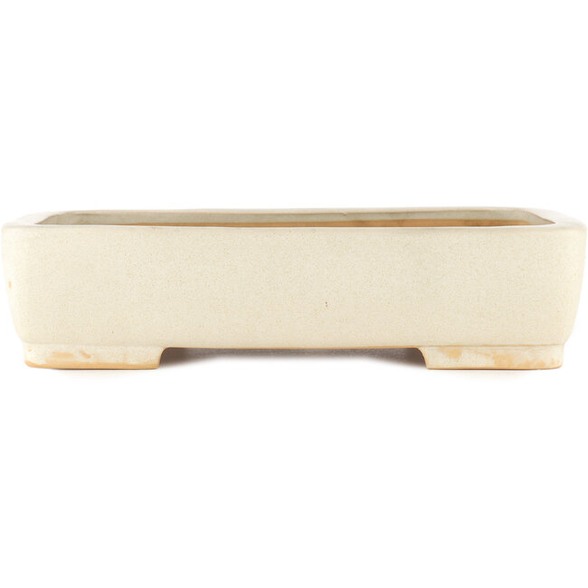Rectangular off-white bonsai pot by Reiho - 350 x 265 x 85 mm
