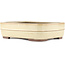 Maceta rectangular para bonsái blanco roto de Yamaaki - 320 x 240 x 85 mm