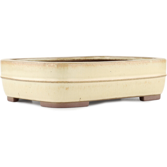 Rectangular off-white bonsai pot by Yamaaki - 320 x 240 x 85 mm