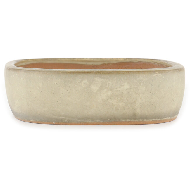 Pot à bonsaï ovale blanc cassé par Yamafusa - 355 x 252 x 74 mm