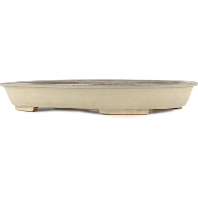 Ovale gebroken witte bonsaipot - 355 x 271 x 49 mm