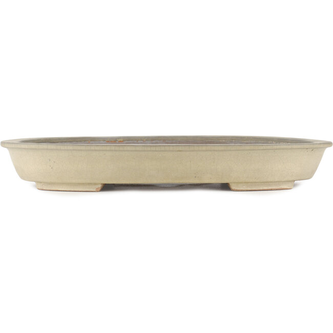 Pot à bonsaï ovale blanc cassé - 355 x 271 x 49 mm