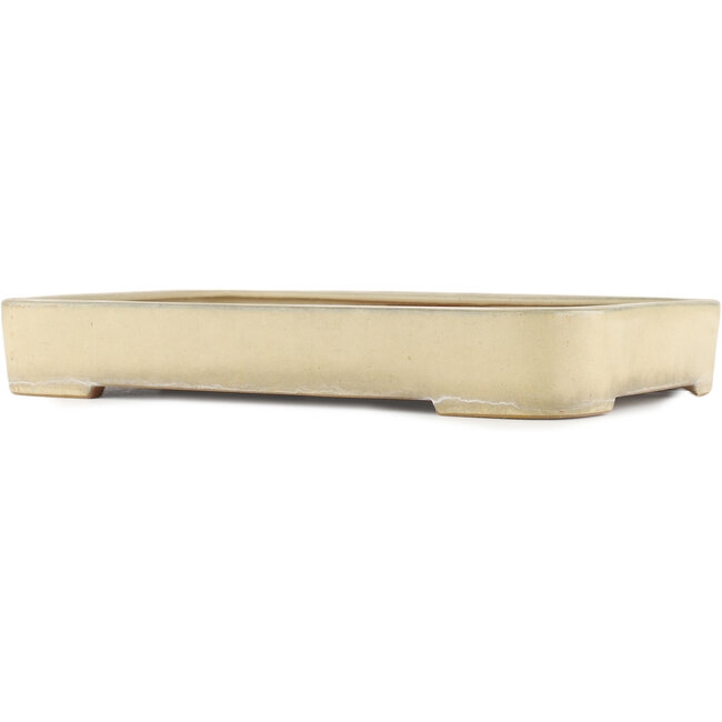 Rechthoekige gebroken witte bonsaipot van Reiho - 400 x 263 x 60 mm