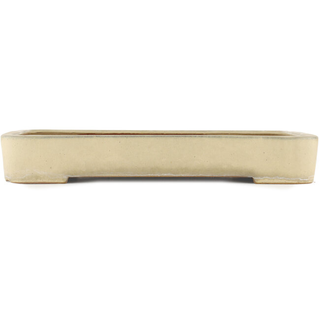Rectangular off-white bonsai pot by Reiho - 400 x 263 x 60 mm