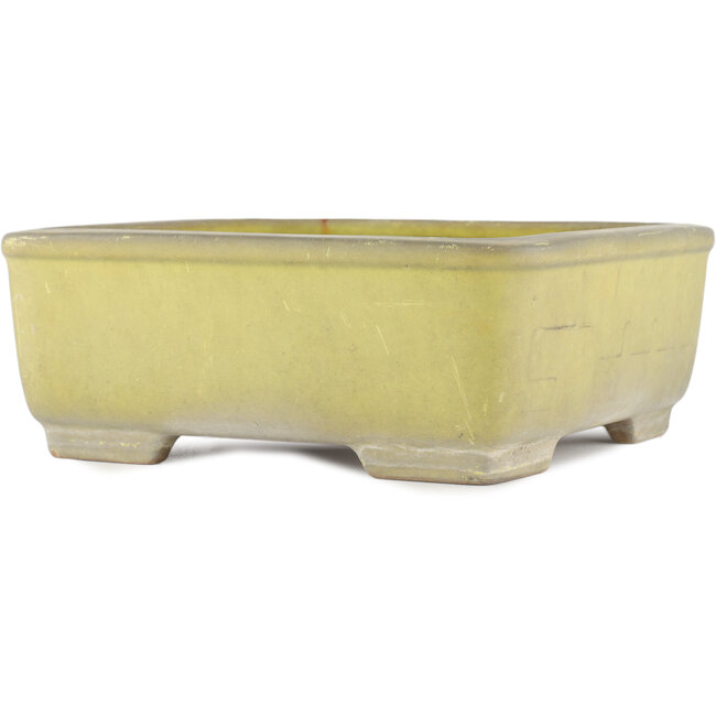 Vierkante gele bonsaipot van Yamafusa - 247 x 247 x 90 mm