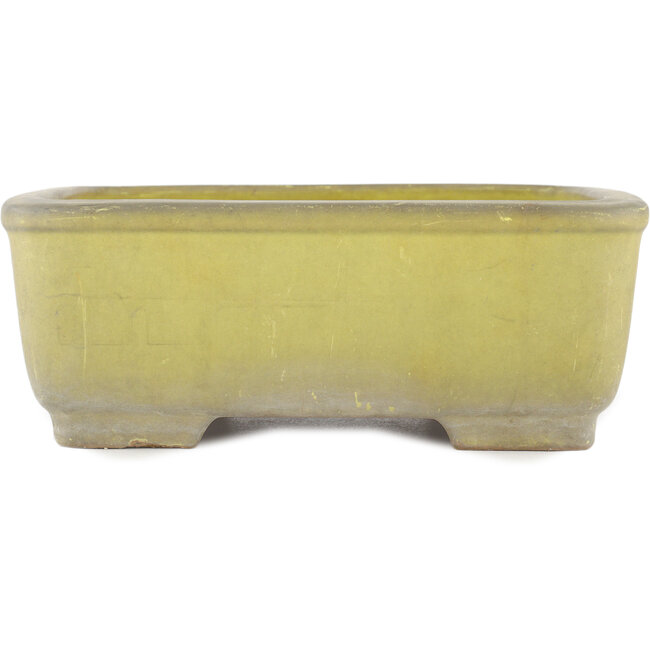 Pot à bonsaï carré jaune par Yamafusa - 247 x 247 x 90 mm