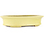 Oval yellow bonsai pot by Hattori - 262 x 195 x 57 mm