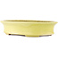 Oval yellow bonsai pot by Hattori - 262 x 195 x 57 mm