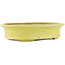 Oval yellow bonsai pot by Hattori - 262 x 195 x 57 mm
