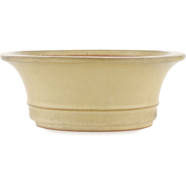 Oval off-white bonsai pot by Reiho - 320 x 270 x 104 mm