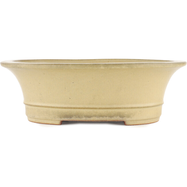 Vaso bonsai ovale bianco sporco di Reiho - 320 x 270 x 104 mm