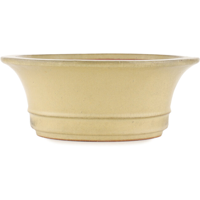 Vaso bonsai ovale bianco sporco di Reiho - 320 x 270 x 104 mm