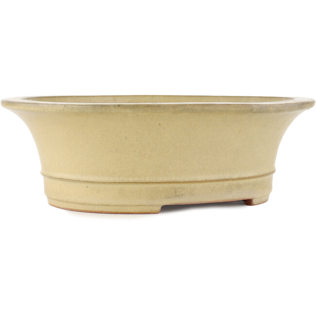 Vaso bonsai ovale bianco sporco di Reiho - 320 x 270 x 104 mm