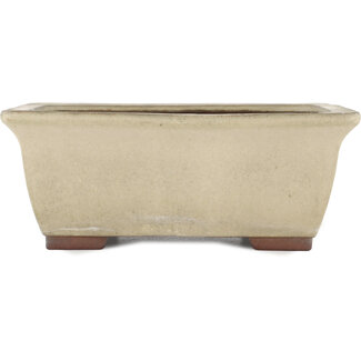 Yamaaki 315 mm  off-white bonsai pot by Yamaaki, Tokoname, Japan