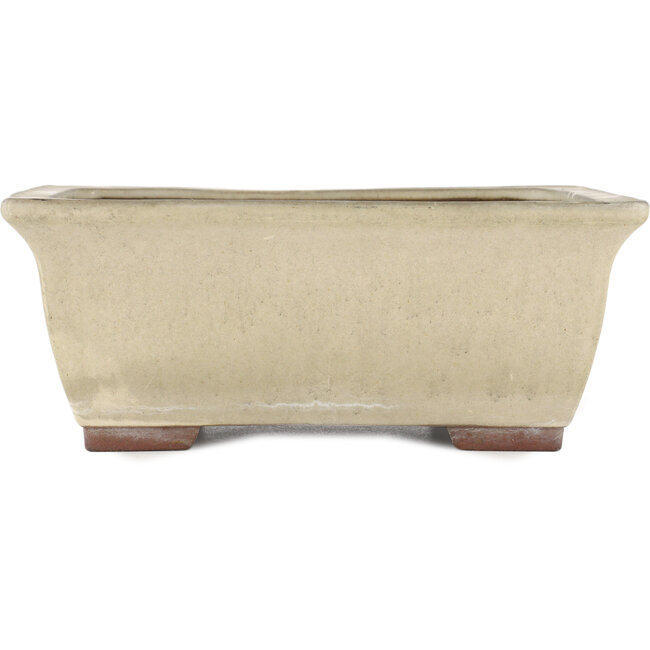 Pot à bonsaï rectangulaire blanc cassé par Yamaaki - 315 x 245 x 125 mm