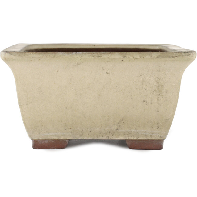 Rechthoekige gebroken witte bonsaipot van Yamaaki - 315 x 245 x 125 mm