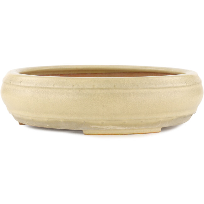 Pot à bonsaï rond blanc cassé par Reiho - 320 x 320 x 80 mm