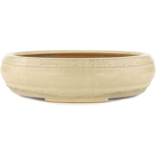 Pot à bonsaï rond blanc cassé par Reiho - 320 x 320 x 80 mm