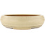 Round off-white bonsai pot by Reiho - 320 x 320 x 80 mm