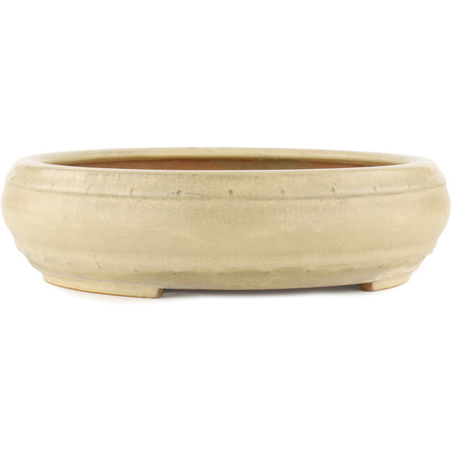 Pot à bonsaï rond blanc cassé par Reiho - 320 x 320 x 80 mm