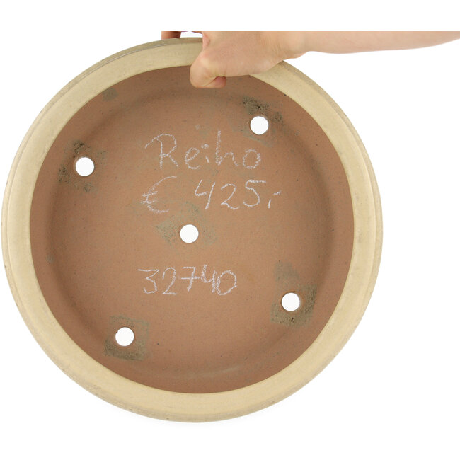 Pot à bonsaï rond blanc cassé par Reiho - 320 x 320 x 80 mm