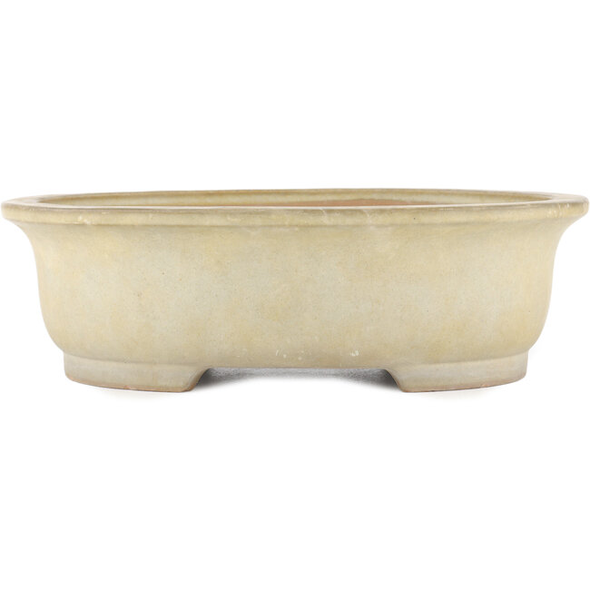Oval off-white bonsai pot by Yamafusa - 343 x 278 x 105 mm