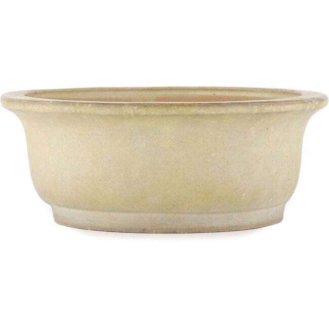 Ovale gebroken witte bonsaipot van Yamafusa - 343 x 278 x 105 mm